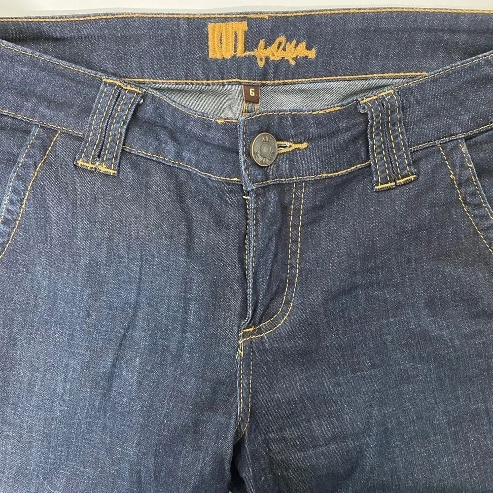 Kut From The Kloth Dark Wask Denim Bermuda Long Shorts Women's size Medium 6